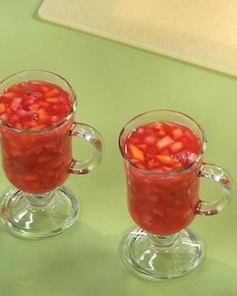 Кисель из клюквы с тропическими фруктами