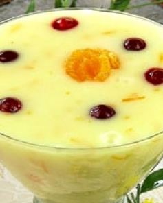 Молочный кисель с мандаринами
