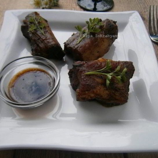 Рецепт свиных ребрышек с кофейным соусом