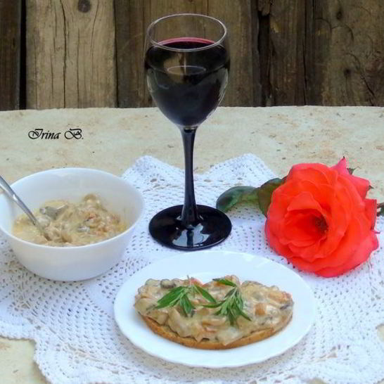 Рецепт грибного соте с вином и горгонзолой