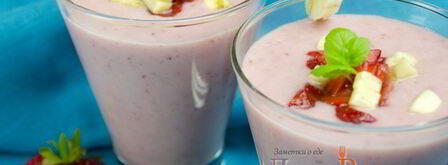 клубнично-банановый молочный коктейль. Шаг 5