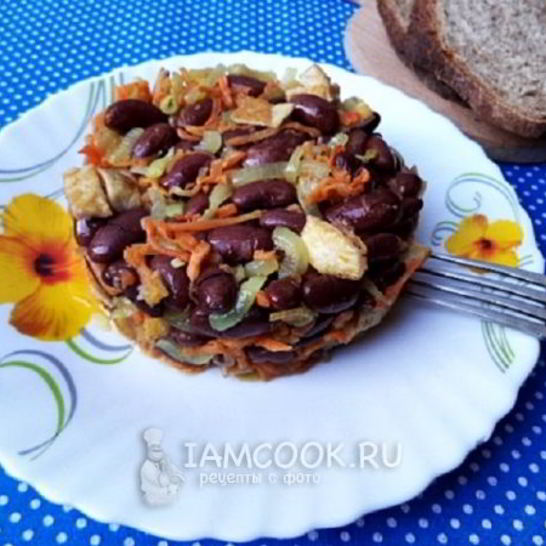 Рецепт быстрого салата с фасолью