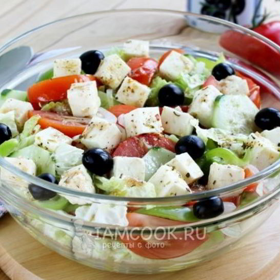 Рецепт греческого салата с пекинской капустой