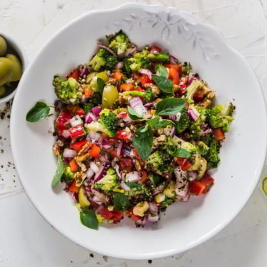 Рецепт овощного салата с зеленой гречкой