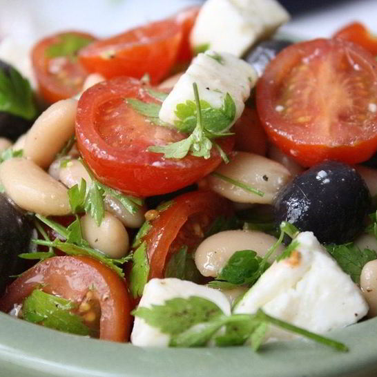 Рецепт салата греческого с фасолью