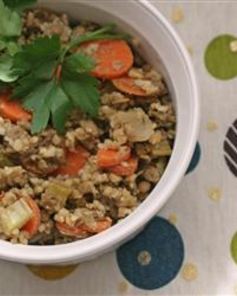 Салат из гречки и чечевицы