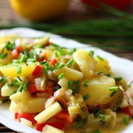 Рецепт берлинского картофельного салата с винегретной заправкой