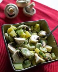 Картофельный салат с бобами и шампиньонами