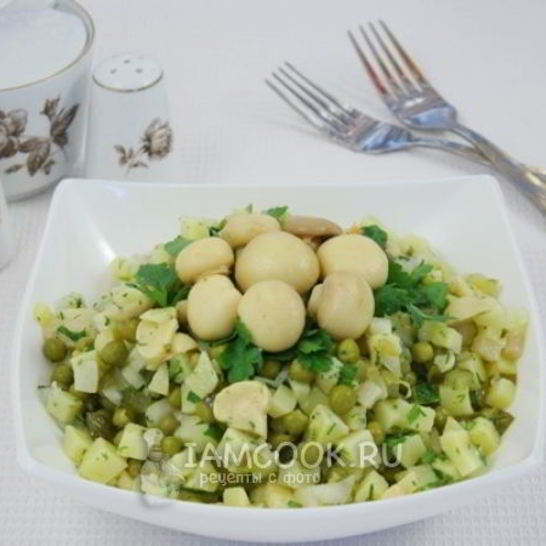 Рецепт картофельного салата с маринованными грибами