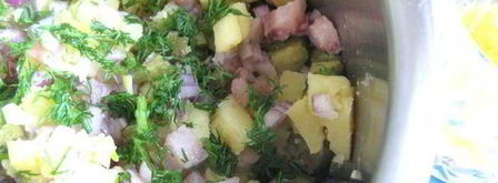 немецкий картофельный салат с сельдью. Шаг 5