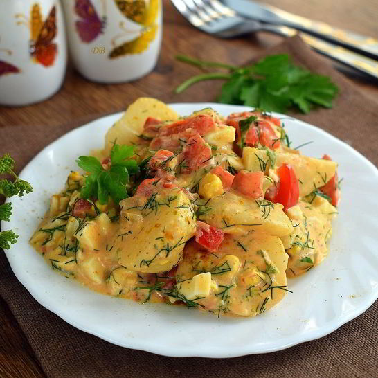 Рецепт пряного картофельного салата с укропом