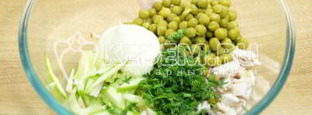 салат с картофелем фри новогодние мотивы. Шаг 7