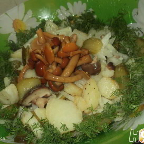 Рецепт салата с картофелем и грибами