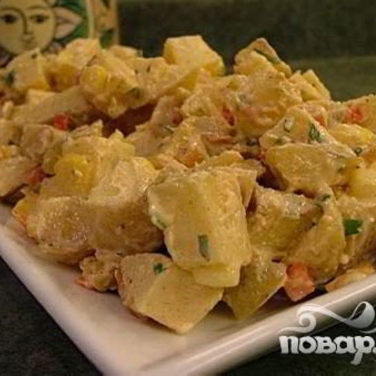 Рецепт салата с жареным картофелем