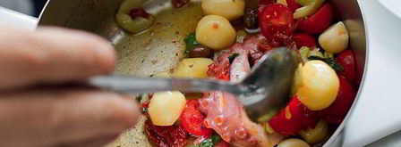 теплый салат с картофелем и осьминогом. Шаг 7