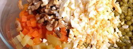 оливье с грибами. Шаг 6