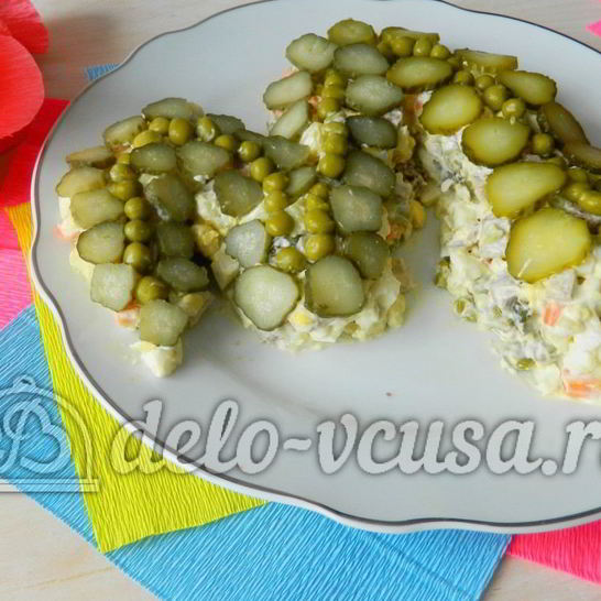 Рецепт оливье с мясом