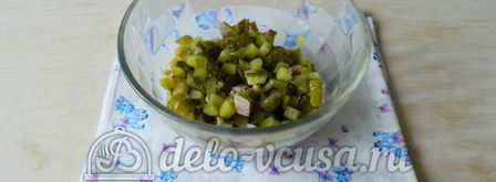 оливье с мясом. Шаг 3