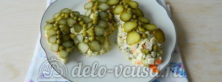 оливье с мясом. Шаг 11