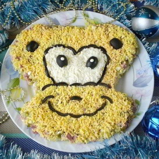 Рецепт салата обезьянка оливье