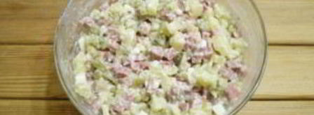 салат обезьянка оливье. Шаг 5