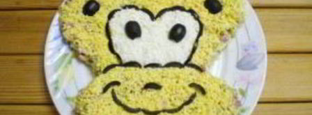 салат обезьянка оливье. Шаг 9