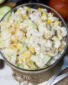 Салат Оливье с креветками