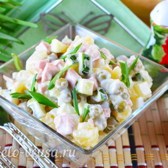 Рецепт салата оливье со свежим огурцом