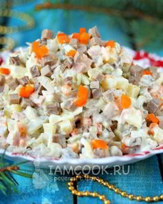 Салат Оливье со свиным языком