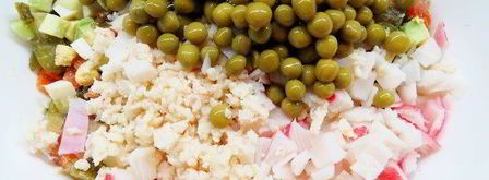 современный оливье с авокадо. Шаг 8