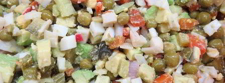 современный оливье с авокадо. Шаг 9