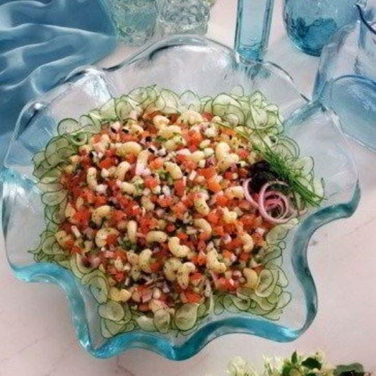 Рецепт салата из пасты с сельдереем и красным перцем