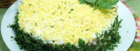 классический салат мимоза. Шаг 12