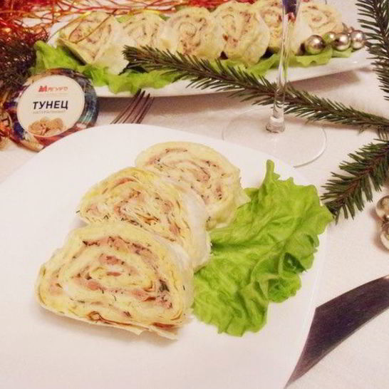 Рецепт мимозы в лаваше