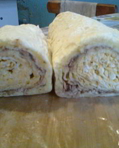 Мимоза в рулете из лаваша