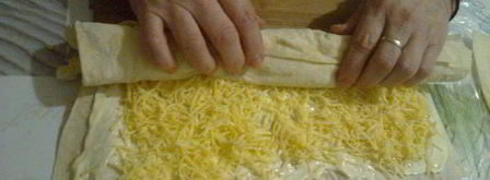 мимоза в рулете из лаваша. Шаг 8