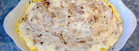 салат мимоза классический с консервой. Шаг 12