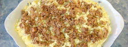 салат мимоза классический с консервой. Шаг 15