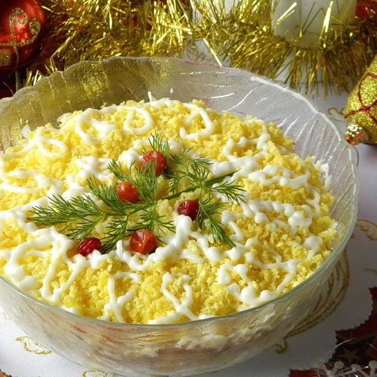 Рецепт салата мимоза новогодний