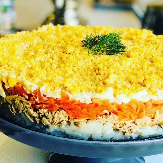 Рецепт салата мимоза с горбушей и сыром