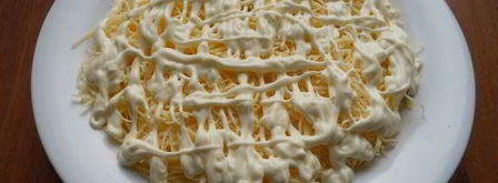 салат мимоза с картофелем и твердым сыром. Шаг 4