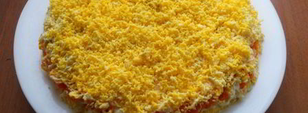 салат мимоза с картофелем и твердым сыром. Шаг 8