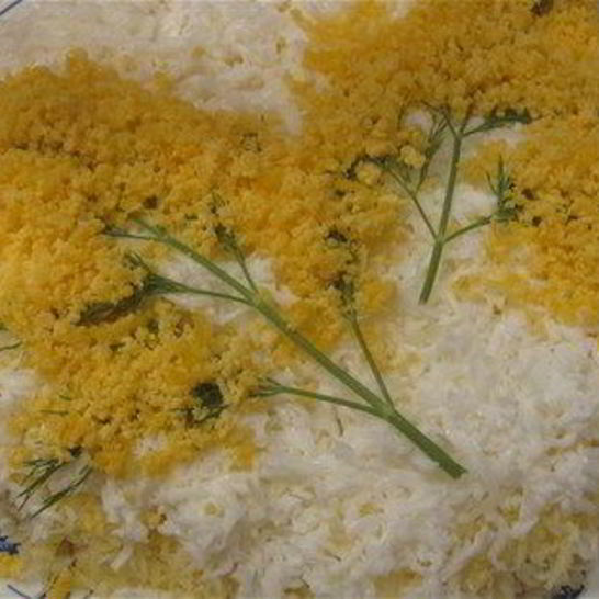 Рецепт салата мимоза с лососем