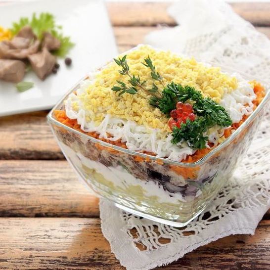 Рецепт салата мимоза с печенью трески классический