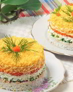 Салат Мимоза с рисом