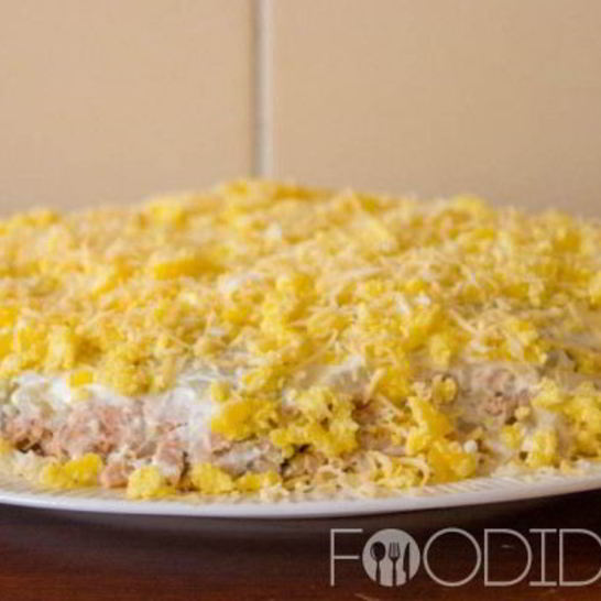 Рецепт салата мимоза с сардиной