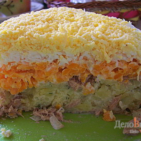 Рецепт салата мимоза с тунцом