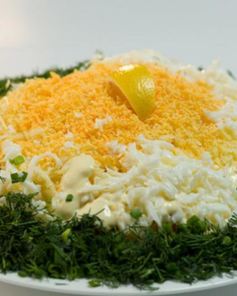 Салат мимоза в новом стиле