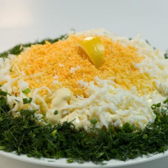 Рецепт салата мимоза в новом стиле