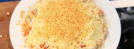 салат мимоза в новом стиле. Шаг 8